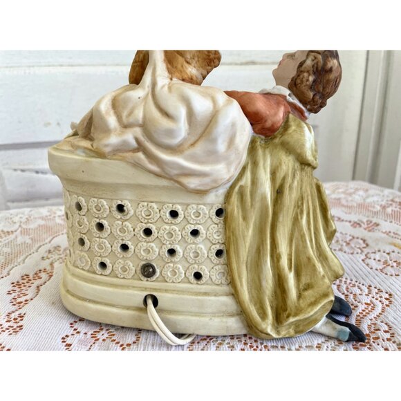 Vintage 1950s Lenwile Ardalt Victorian Couple Bisque/Porcelain Figurine Lamp - Picture 5 of 14